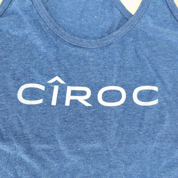 Ciroc Blue Graphic Tee Tangerine Racerback Tank Top with White Logo- Size S -GUC - Picture 3 of 11